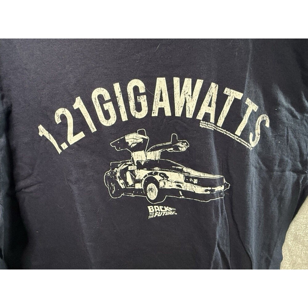 Back to the Future Graphic T-Shirt - 1.21 Gigawatts! NEW Adult L —DeLorean McFly